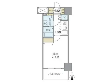 KDX吾妻橋レジデンス(1K/9階)の間取り写真