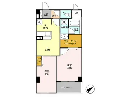 フォレンツタワー文京千石(2LDK/4階)の間取り写真