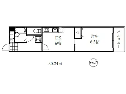 レヴィータ(1DK/2階)の間取り写真