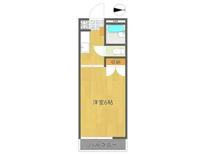 ヴェルデュハウス(1K/2階)の間取り写真