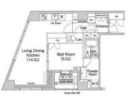 コンフォリア上野広小路(1LDK/3階)の間取り写真