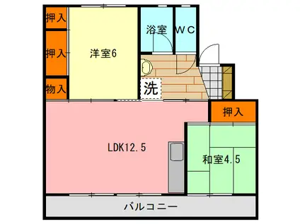 フィオーレガーデン(2LDK/3階)の間取り写真