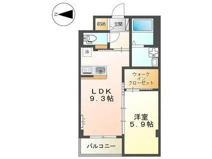 クレオン(1LDK/2階)の間取り写真