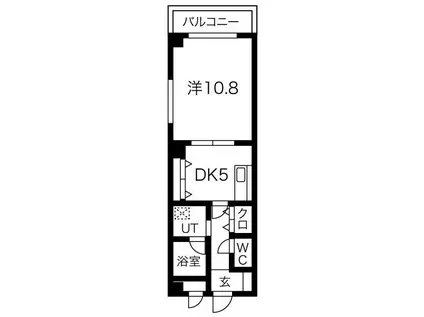 ドリームサポートイワサキ(1DK/4階)の間取り写真