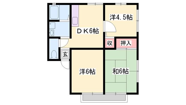 ローゼンハイム(3DK/1階)の間取り写真