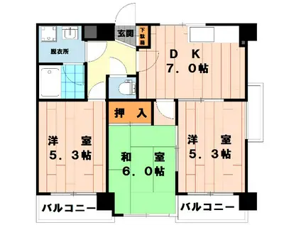 コーポオリンピア(3DK/4階)の間取り写真