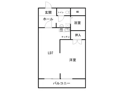 グレース・ベル(1DK/3階)の間取り写真