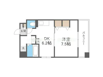 第18関根マンション(1DK/9階)の間取り写真