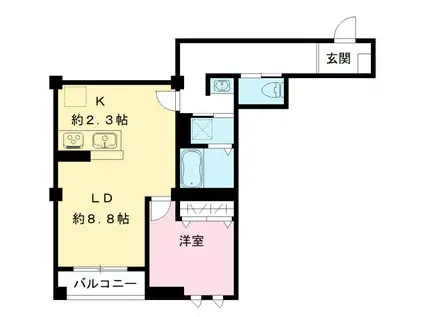 SOLANA DEUX(1LDK/2階)の間取り写真