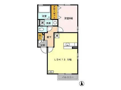 スパスィーバ07(1LDK/2階)の間取り写真