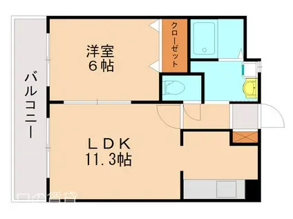 カノン和白丘(1LDK/8階)の間取り写真