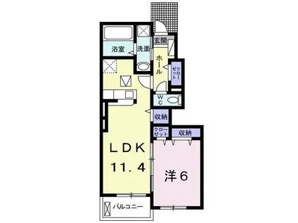 フィオーレ久保(1LDK/1階)の間取り写真