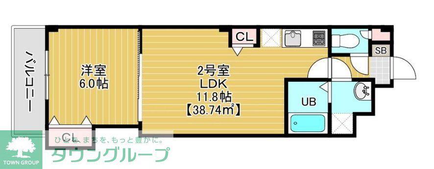 グランディオ検見川(1LDK/3階)の間取り写真