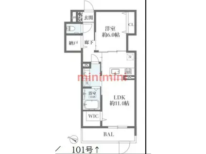 シナジーコート高槻古曽部(1LDK/1階)の間取り写真