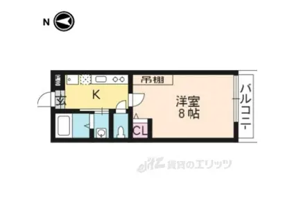 アークリード京都千本(1K/3階)の間取り写真