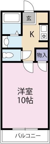 スタート3(1K/1階)の間取り写真