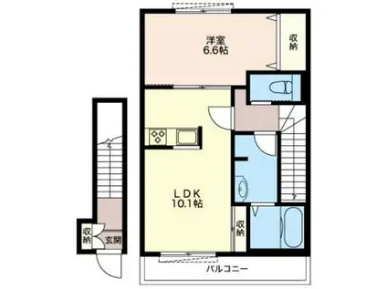 シャーメゾン コルヌイエ(1LDK/1階)の間取り写真