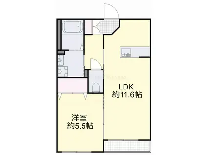 ぱれっとII(1LDK/2階)の間取り写真