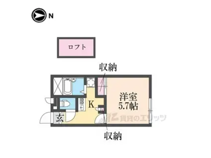 レオパレスゴーゴー(1K/2階)の間取り写真