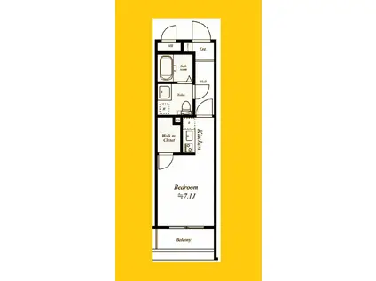 RISING PLACE桜木町二番館(ワンルーム/8階)の間取り写真