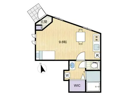 オーセンティックハウス東日暮里(ワンルーム/1階)の間取り写真