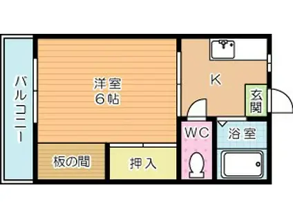 パナハイツ巴里(1K/2階)の間取り写真