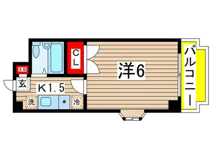 メビウスセイワ(1K/3階)の間取り写真