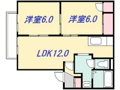 フレグランス西原(2LDK/1階)の間取り写真