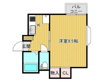 メイプルハウス(1K/2階)の間取り写真