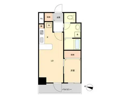 ヴェルジュコートI(1LDK/7階)の間取り写真