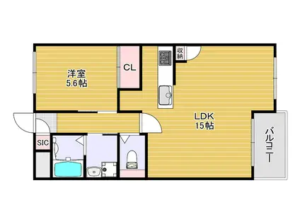 やまと建設第一ビル(1LDK/5階)の間取り写真