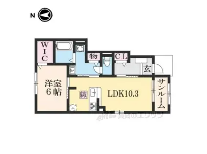 ジャスパーEX・Ⅱ(1LDK/1階)の間取り写真