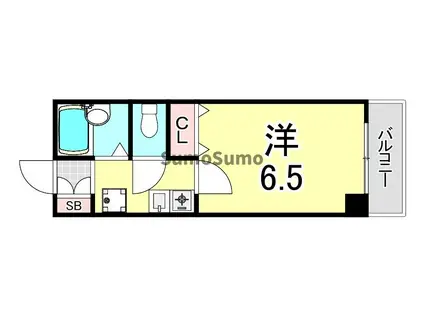 サンハウス本山(1K/2階)の間取り写真