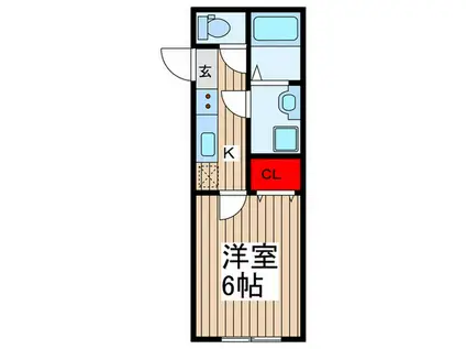 セカンドステージ袋山(1K/2階)の間取り写真