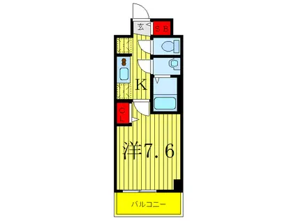 プレサンス ジェネ 赤羽真正寺坂(1K/1階)の間取り写真