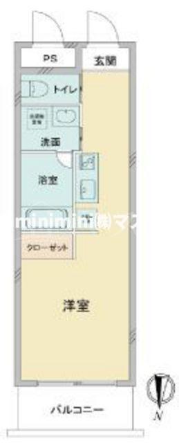 CITY SPIRE上本町(1K/6階)の間取り写真