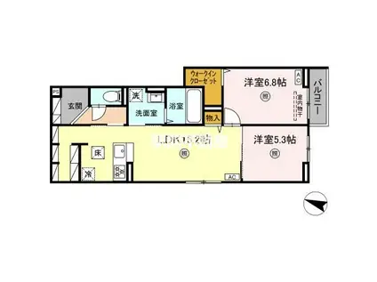 S&T GRACE SQUARE(2LDK/1階)の間取り写真