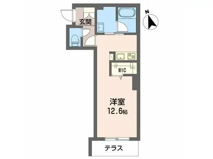 グラディス(ワンルーム/1階)の間取り写真