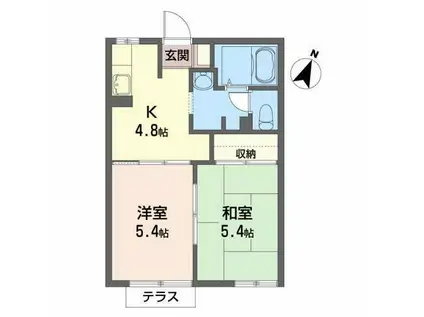 コモンシティYS C(2K/1階)の間取り写真