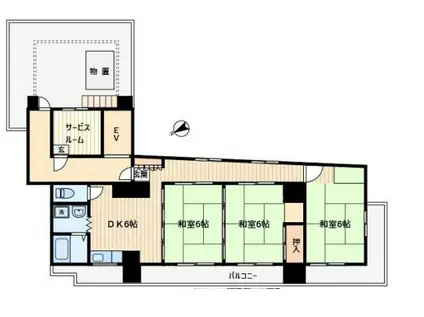 メゾン中川II(3DK/10階)の間取り写真