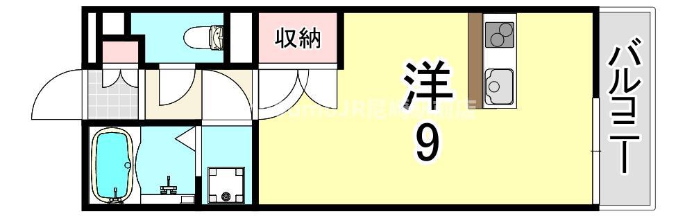 ミランダ浪華V(ワンルーム/2階)の間取り写真