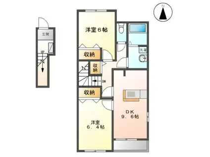 コーポラスアヤ(2DK/2階)の間取り写真