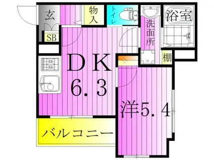 KOOLINA(1DK/1階)の間取り写真