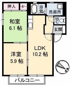 シャーメゾン グランドゥール(2LDK/2階)の間取り写真
