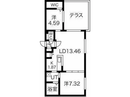 HERMITAGE(2LDK/1階)の間取り写真
