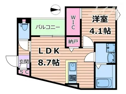REGALEST千里丘 都(1LDK/2階)の間取り写真