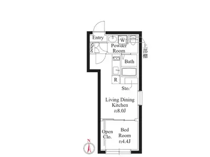 カーサフィオーレ亀戸(1LDK/3階)の間取り写真