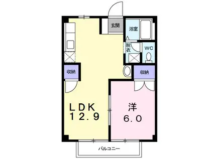 エスタシオンII(1LDK/2階)の間取り写真