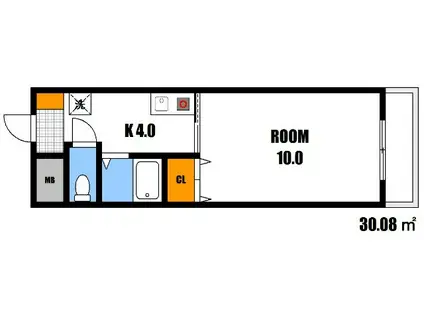 YZBLD大町東(1K/1階)の間取り写真