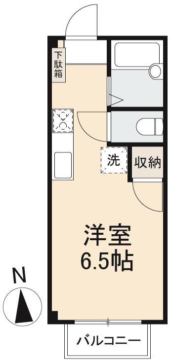 ELVITA栗林(ワンルーム/2階)の間取り写真
